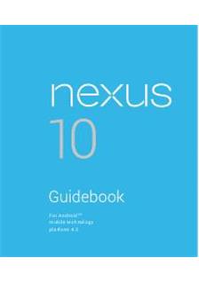 Google Nexus 10 manual. Smartphone Instructions.